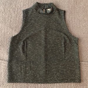 Black and Silver Mock Neck Top